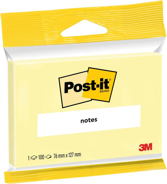 Post-it Notes Canary Yellow 127 mm x 76 mm 100 Sheets