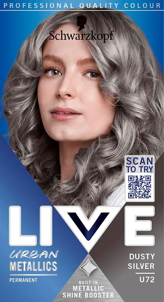 Schwarzkopf LIVE Urban Metallics Vibrant Permanent Dusty Silver U72 Hair Dye