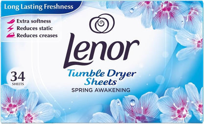 Lenor Fabric Tumble Dryer Sheets Spring Awakening - Pack of 34
