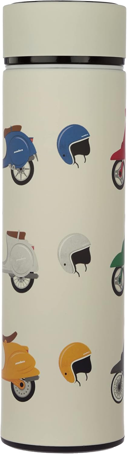 On Two Wheels Stainless Steel Water Bottle with Led Temperature Display