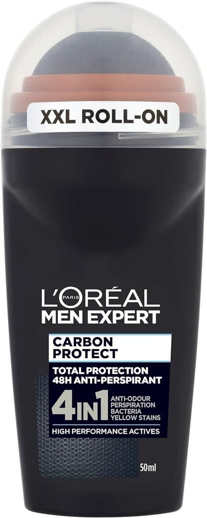 L'Oreal Paris Men Expert Carbon Protect 48H Anti-Perspirant Roll-On Deodorant, 50ml