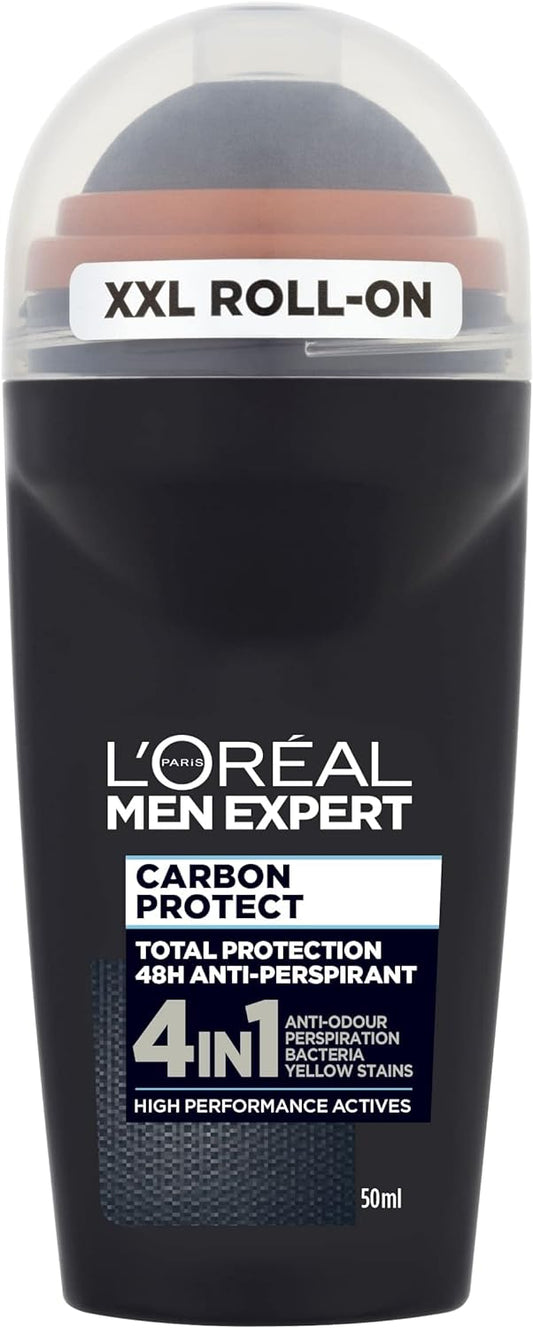 L'Oreal Paris Men Expert Carbon Protect 48H Anti-Perspirant Roll-On Deodorant, 50ml