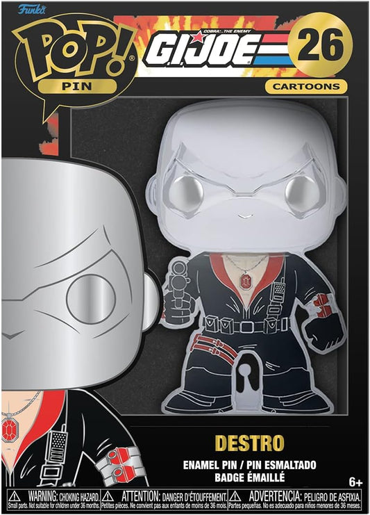 Funko Pop! Large Enamel Pin Gi Joe: Destro - G.I. Joe Enamel Pins - Cute Collectable Novelty Brooch - for Backpacks & Bags - Gift Idea - Official Merchandise - TV Fans