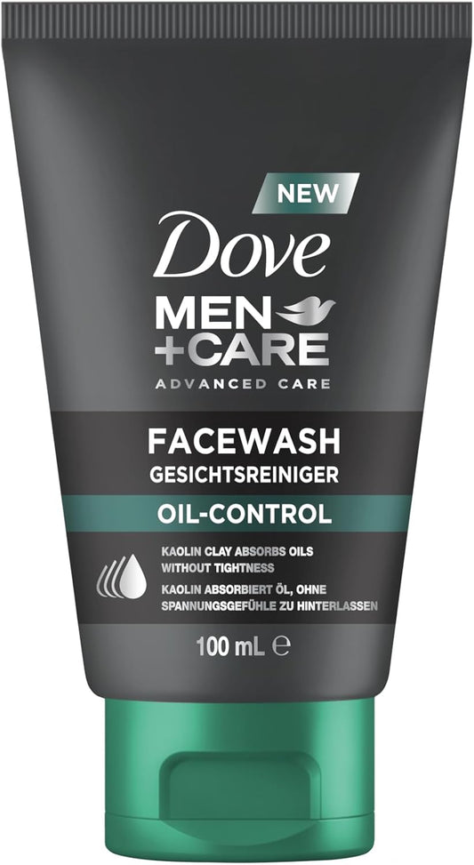 DOVE MEN + CARE Facial Cleanser Oil Control – Protects, Reduces Skin Shine & Minimises Pores Without Greasing, 1 x 100 ml