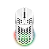 Trust Gaming GXT 929W Helox Wireless Gaming Mouse, Superlight White Gaming Mouse 75g, 80h Battery Life, 2.4 GHz Micro-USB Receiver, LED Lighting, Adjustable DPI