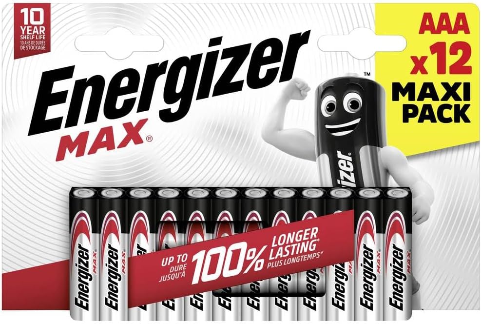Energizer Max AAA Battery Alkaline 1.5 V Pack of 12