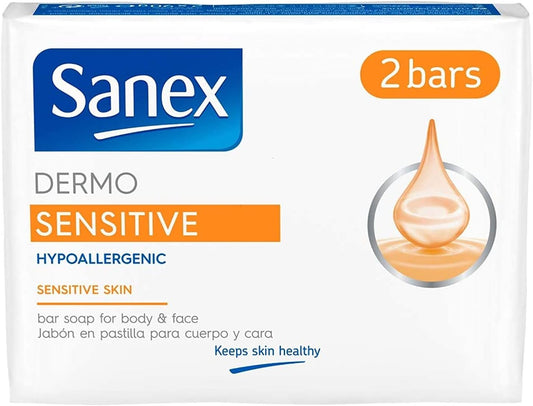 Sanex Dermo Sensitive Soap Bars, 2 x 90 g