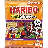 HARIBO Sour Skeletons Halloween Sweets Sharing Bag 160g