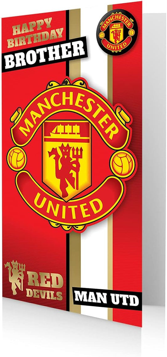 Manchester United Brother Birthday Card + Badge