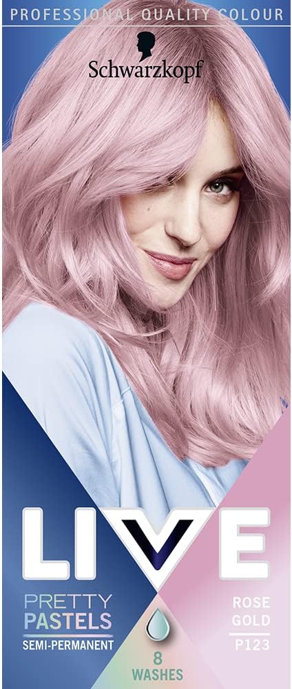 Schwarzkopf LIVE Pretty Pastels Semi-permanent Pink Hair Dye - Rose Gold P123