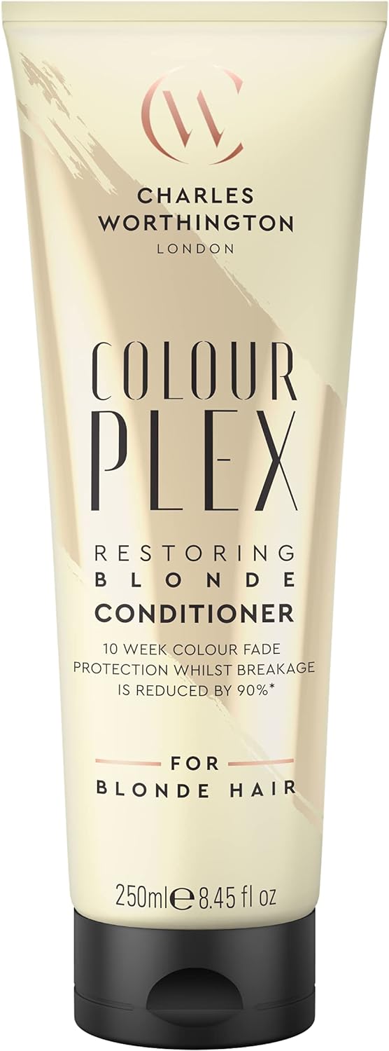 Charles Worthington Colourplex Restoring Blonde Conditioner, Blonde Hair Brightner, Hair Colour Fade Protection, Salon Conditioner for Blondes, 250 ml