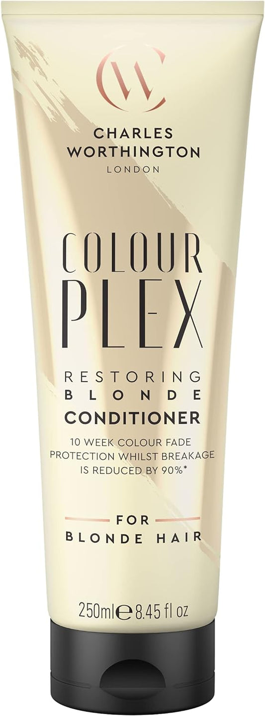 Charles Worthington Colourplex Restoring Blonde Conditioner, Blonde Hair Brightner, Hair Colour Fade Protection, Salon Conditioner for Blondes, 250 ml