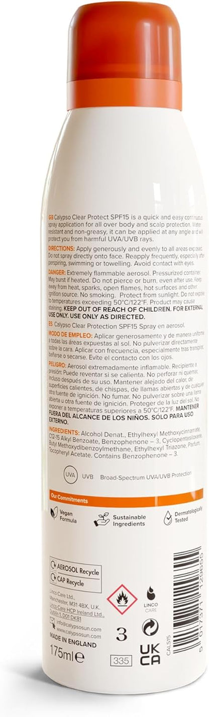 Calypso Clear Protect Dry Mist Spray SPF15 175ml