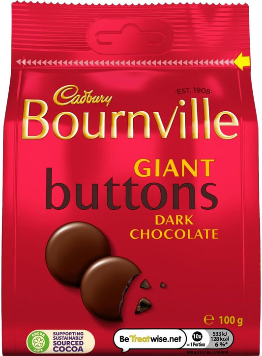 Cadbury Bournville Dark Chocolate Giant Buttons 100G
