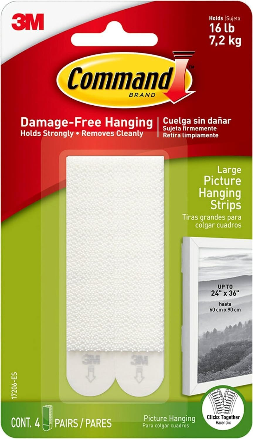 Command Large Picture Hanging Strips 4PK White