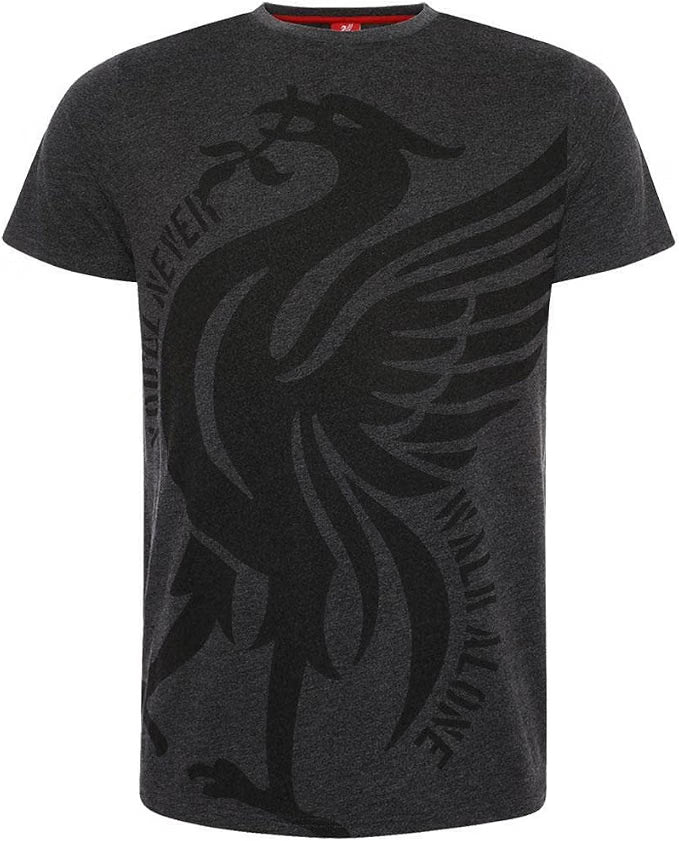 Liverpool FC Mens Charcoal Marl Liverbird YNWA T-Shirt