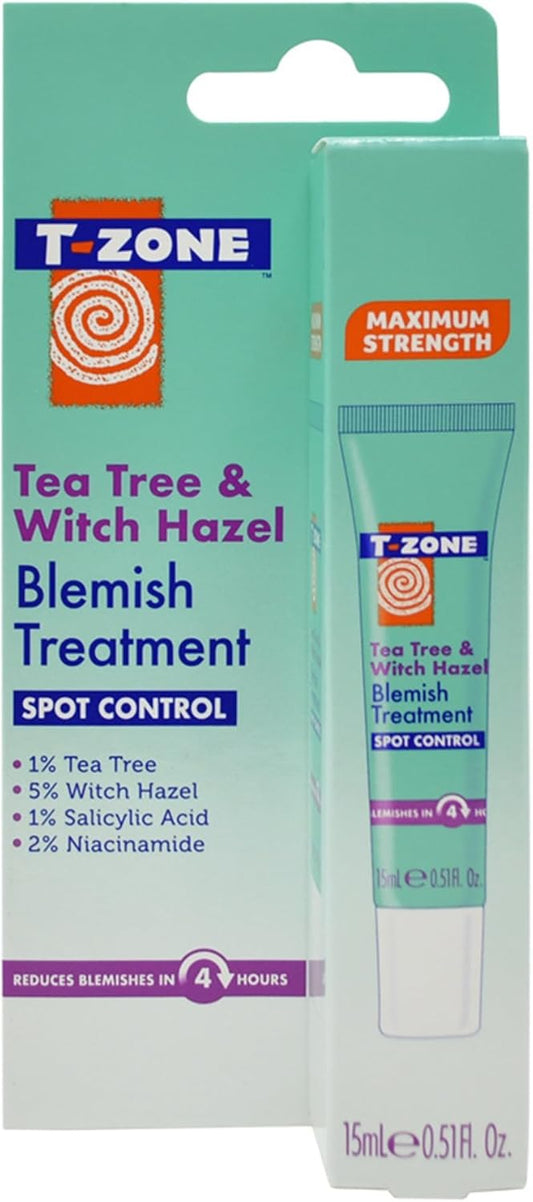 T-Zone Tea Tree & Witch Hazel Blemish Treatment Gel 15ml