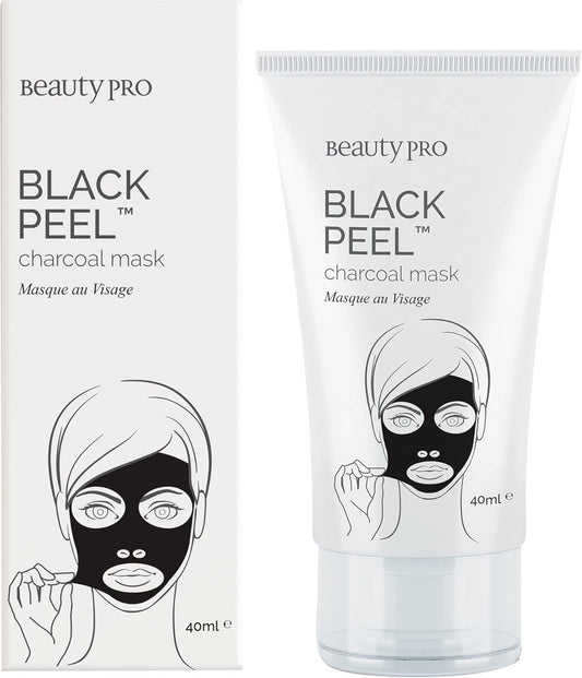 BEAUTYPRO BLACK PEEL Off Mask Activated Charcoal Detoxifying Deep Cleansing & Brightening Targets Blackheads & Pores Gingko Biloba Tea Tree & Lemon Natural Skincare Multi Award Winning Brand 40ml