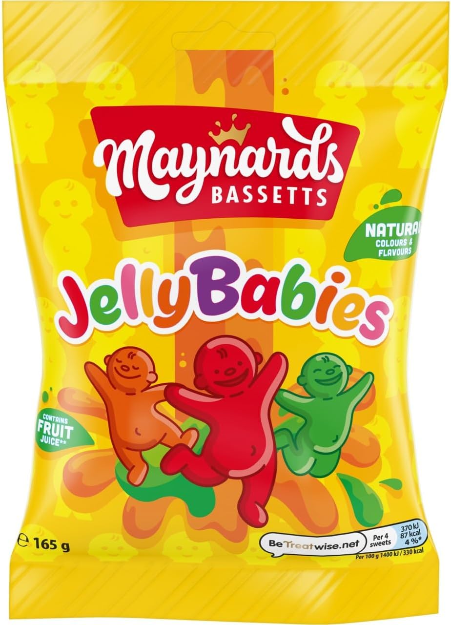 Maynards Bassetts Jelly Babies, Fruity & Chewy Classic Sweets 165g
