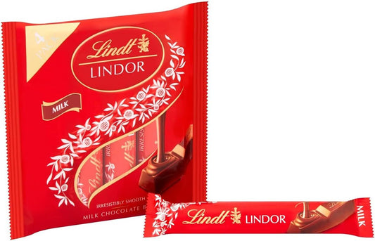 Lindt Lindor Milk Chocolate Bars, 4 x 25g