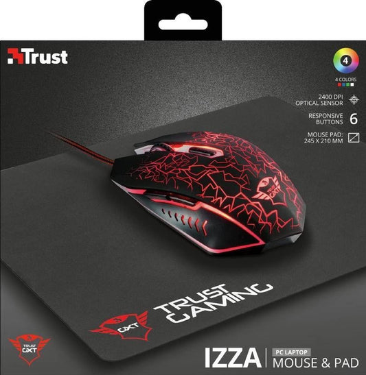 Trust Gaming GXT Gaming Mouse and Mouse Pad Black