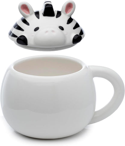 Adoramals Zebra Peeping Lid Ceramic Animal Mug
