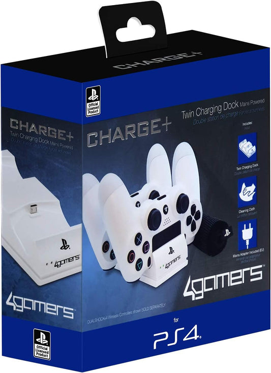 4Gamers PS4 TWIN Charging DOCK White