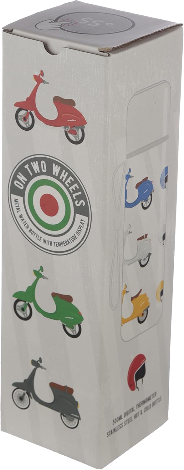 On Two Wheels Stainless Steel Water Bottle with Led Temperature Display
