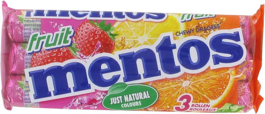 Mentos Fruit Chewy Dragees 3 x 38g