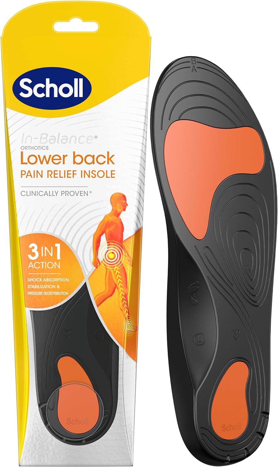 Scholl Orthotic Lower Back Pain Relief Insoles- Small UK 4.5-6.5, 1 Pair