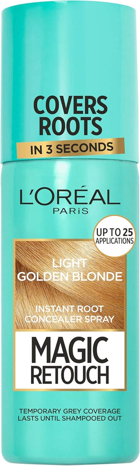 L'Oréal Paris Magic Retouch Instant Root Spray, Grey Regrowth, Flawless Coverage, 3s, 75ml - Light Golden Blonde