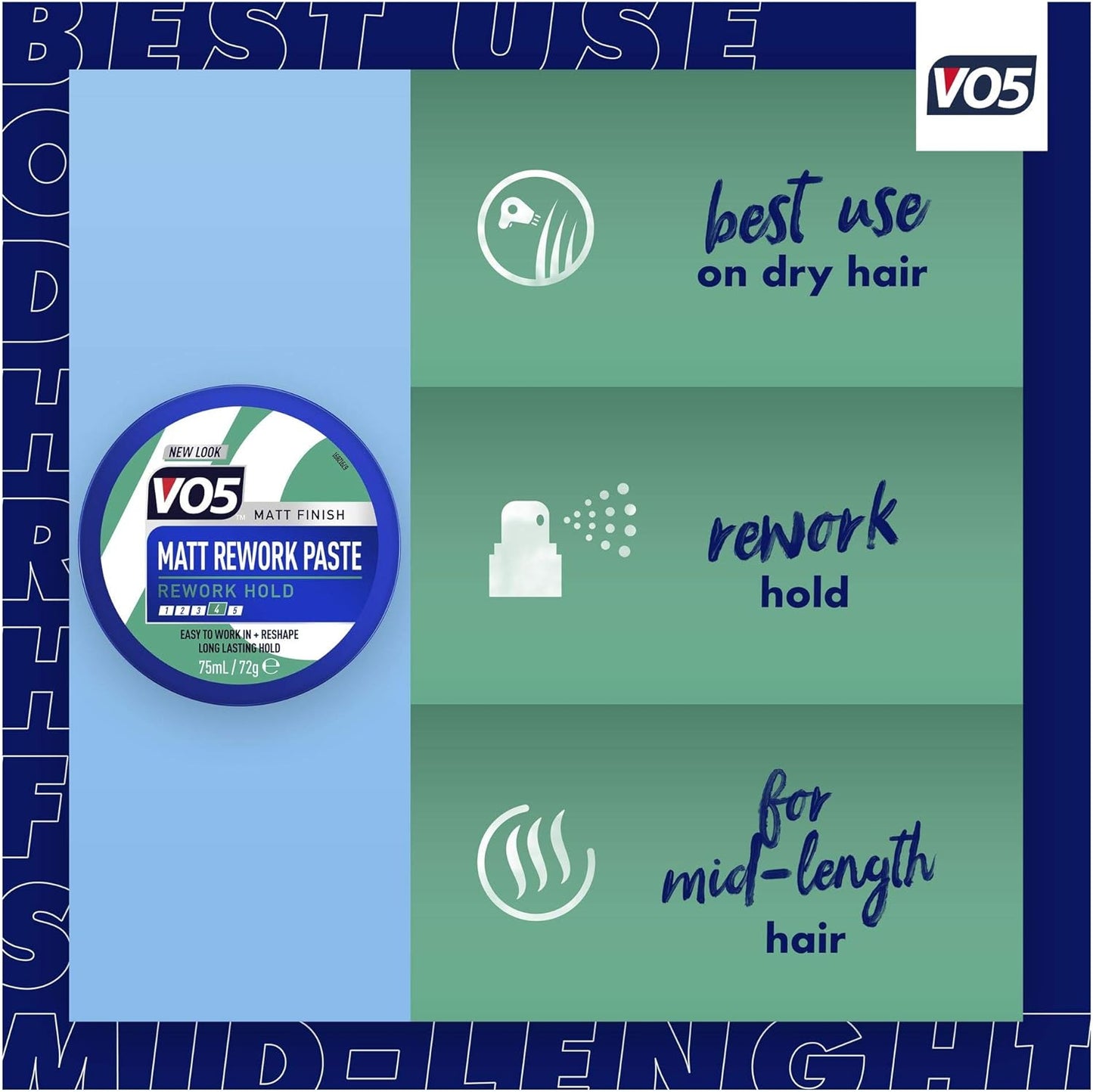 VO5 Matt Rework Matt Hair Paste 75 ml