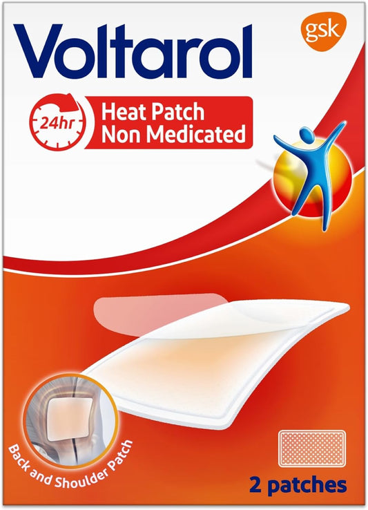 Voltarol Heat Patch Pain Relief, Effective Back and Muscle Pain Relief, Non Medicated Patches, Pack of 2