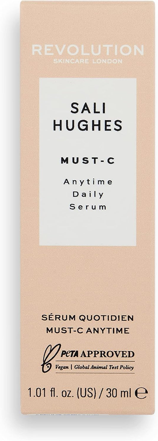 Revolution Beauty London Skincare, Sali Hughes, Must-C Daily Serum, Hydrating and Brightening Face 30ml