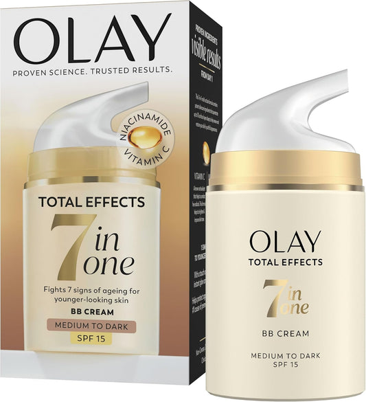 Olay Total Effects SPF15 BB Day Face Cream, Medium to Dark 7-in-1 Skin Care