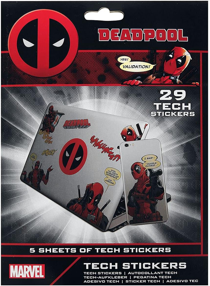 Marvel Deadpool Tech Stickers, Set of 29 Stickers