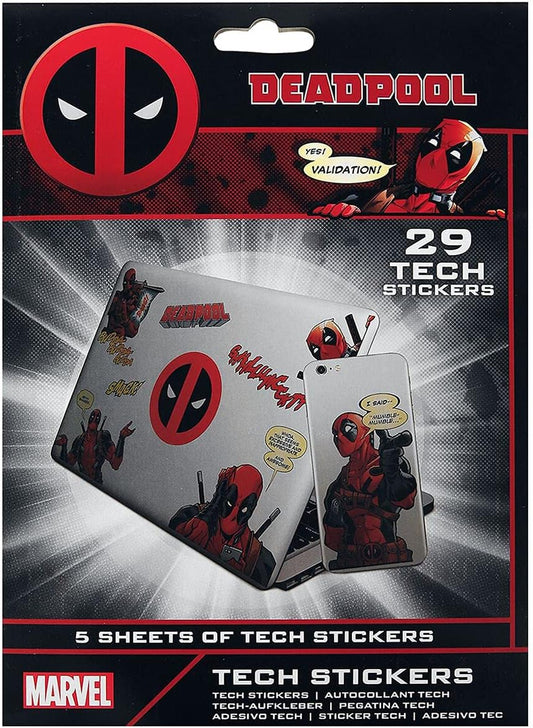 Marvel Deadpool Tech Stickers, Set of 29 Stickers