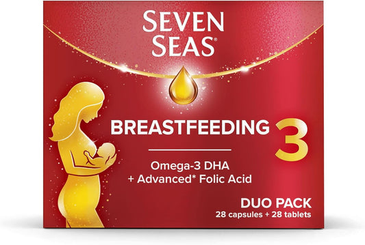 Seven Seas Breastfeeding, Postnatal Vitamins with Omega-3 DHA to Support Your Baby's Brain and Vision¹, Advanced* Folic Acid, Iron, Vitamins D, B6 and B12, 28 Tablets Plus 28 Capsules, 4 Weeks Supply
