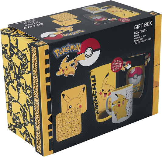 Pokémon Pikachu Mug/Glass/Coaster Gift Set