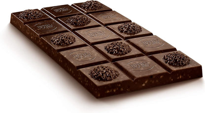 Ferrero Rocher Dark Chocolate and Hazelnut Bar, Chocolate Bars, 55 Percent Dark Chocolate with Crunchy Whole Hazelnut and Cocoa Filling 90g