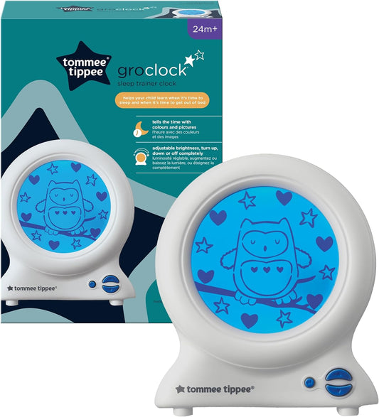 Tommee Tippee Groclock Sleep Trainer Clock, Alarm Clock and Nightlight for Young Children, USB-Powered