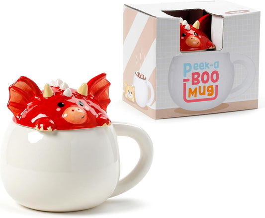 Welsh Dragon Peeping Lid Ceramic Mug