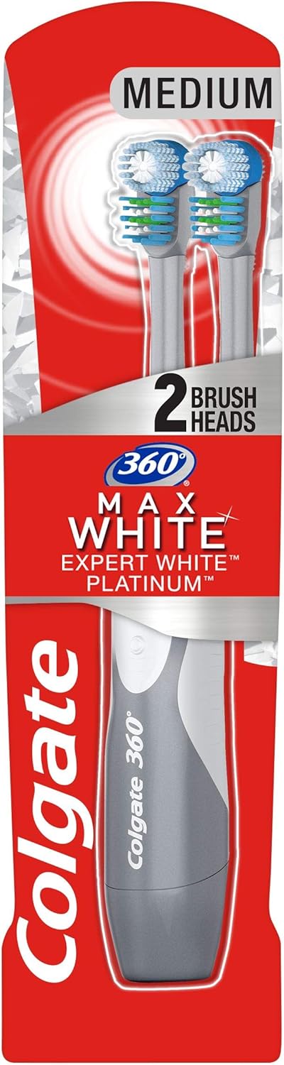 Colgate 360 Max White Expert Electric Toothbrush with 2x Brush Heads