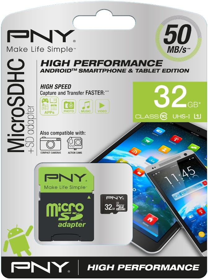 PNY High Performance MicroSDHC Memory Card 32 GB