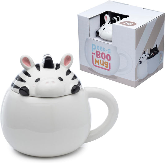 Adoramals Zebra Peeping Lid Ceramic Animal Mug