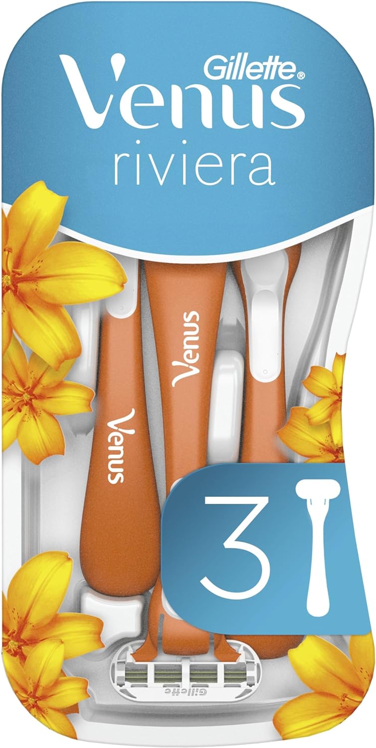 Gillette Venus Riviera Women's Razors, 1x3 Pack Women's Disposable Razors