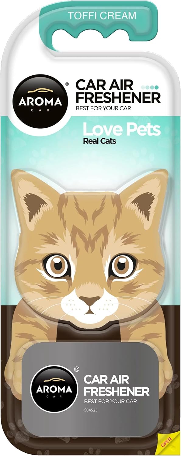 Aroma Real Cats Toffee Cream Scented In Car Air Freshener
