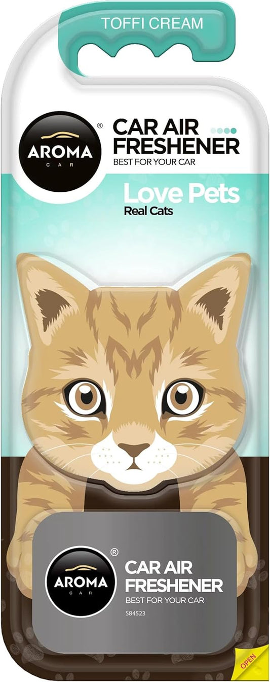 Aroma Real Cats Toffee Cream Scented In Car Air Freshener