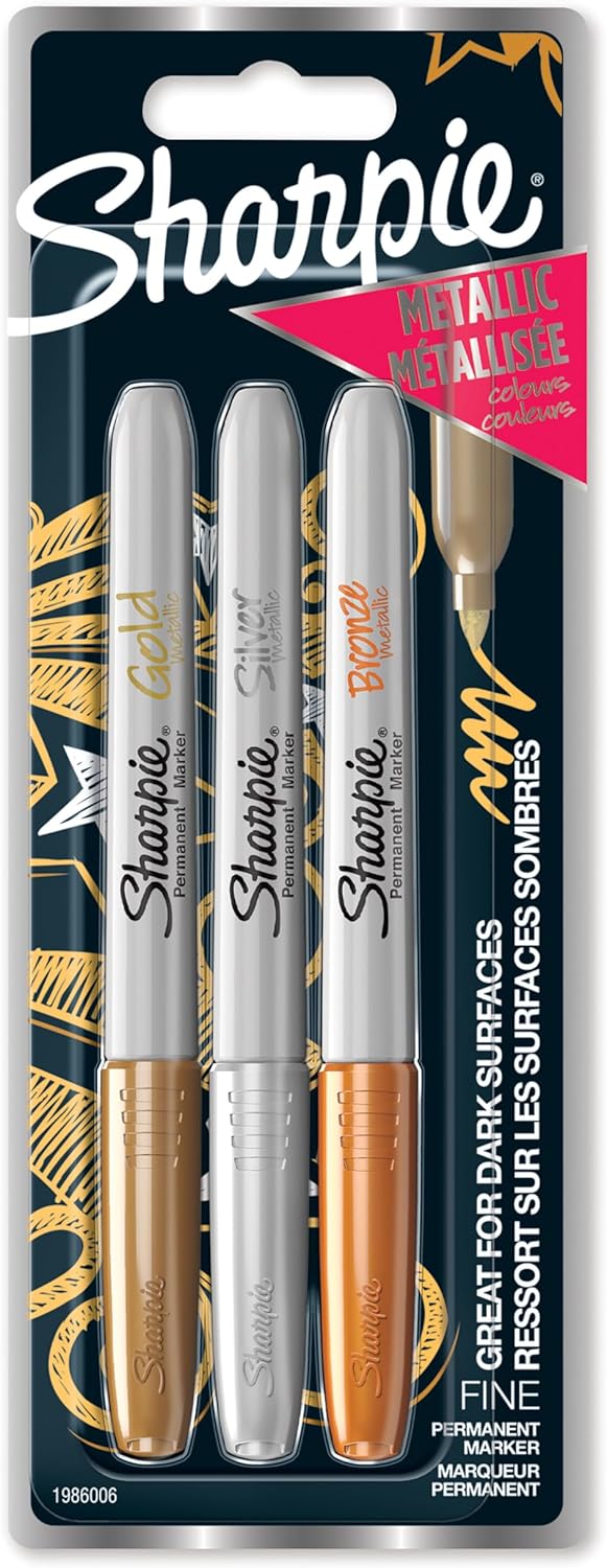 Sharpie Permanent Markers Assorted Metallic Colours