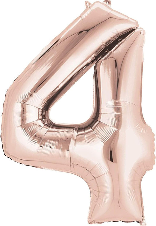 Rose Gold 91CM Number 4 Shape Balloon